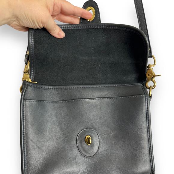 Vintage Dove Navy Blue Medium Unlined Leather Top Handle Cross Body Purse - Picture 4 of 16